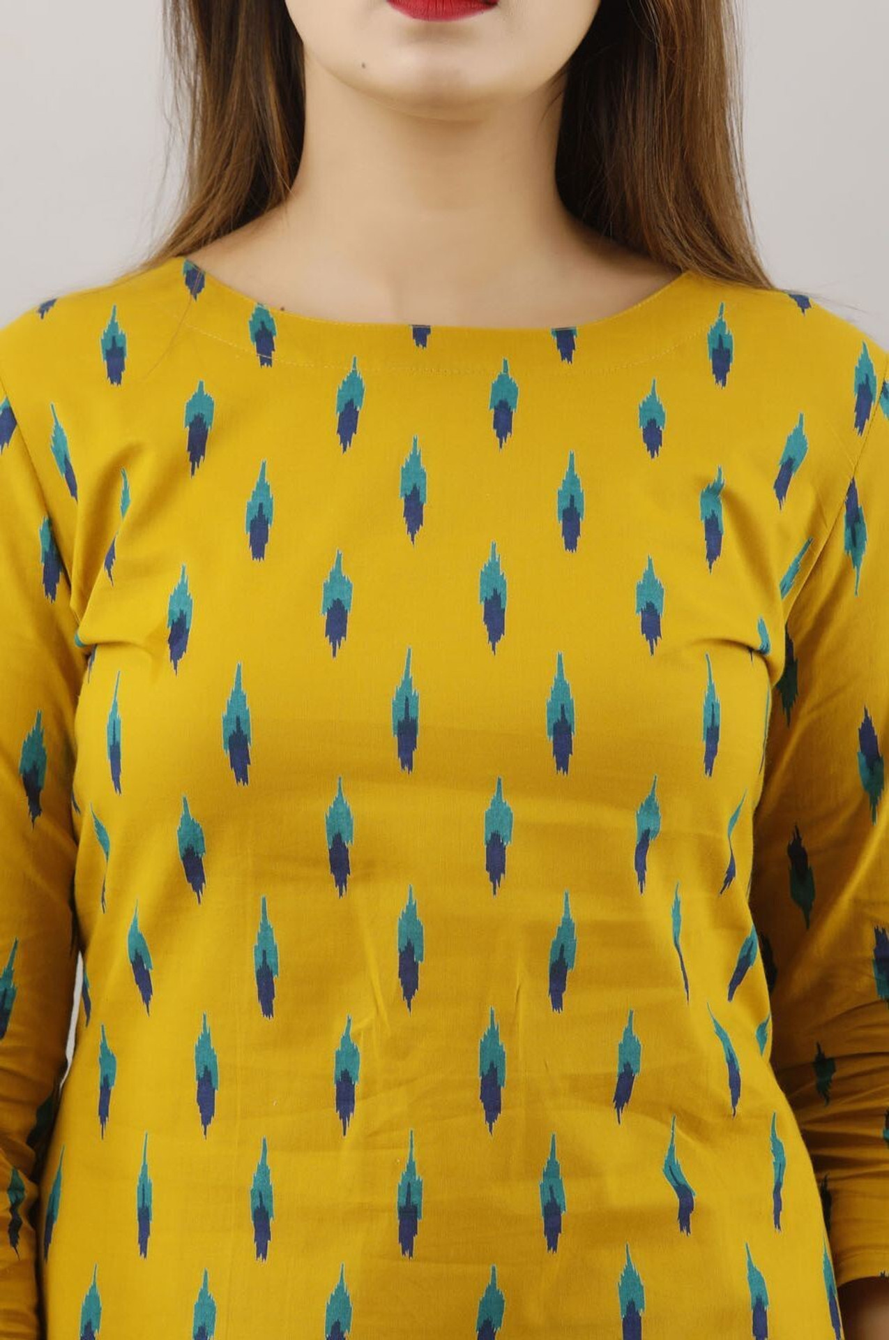 Omsharda Women Top & Pyjama Set Yellow Printed - Image 5