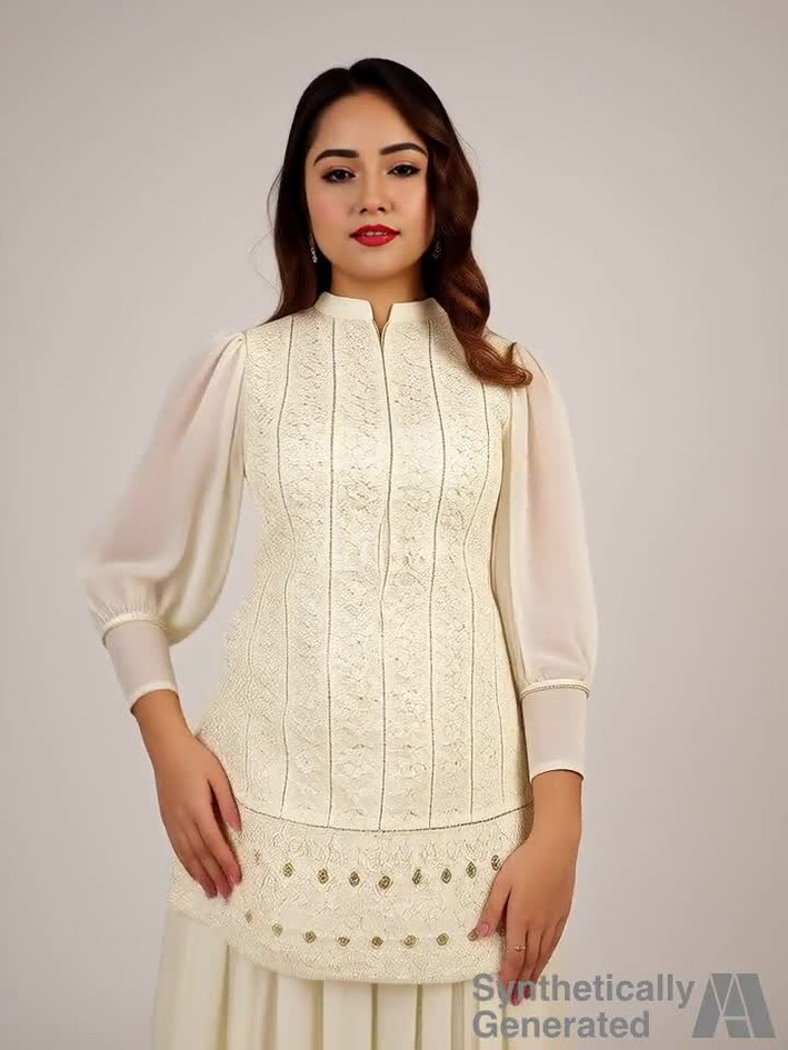 SANCIA Women Georgette Kurta Sharara Dupatta Set - Image 6