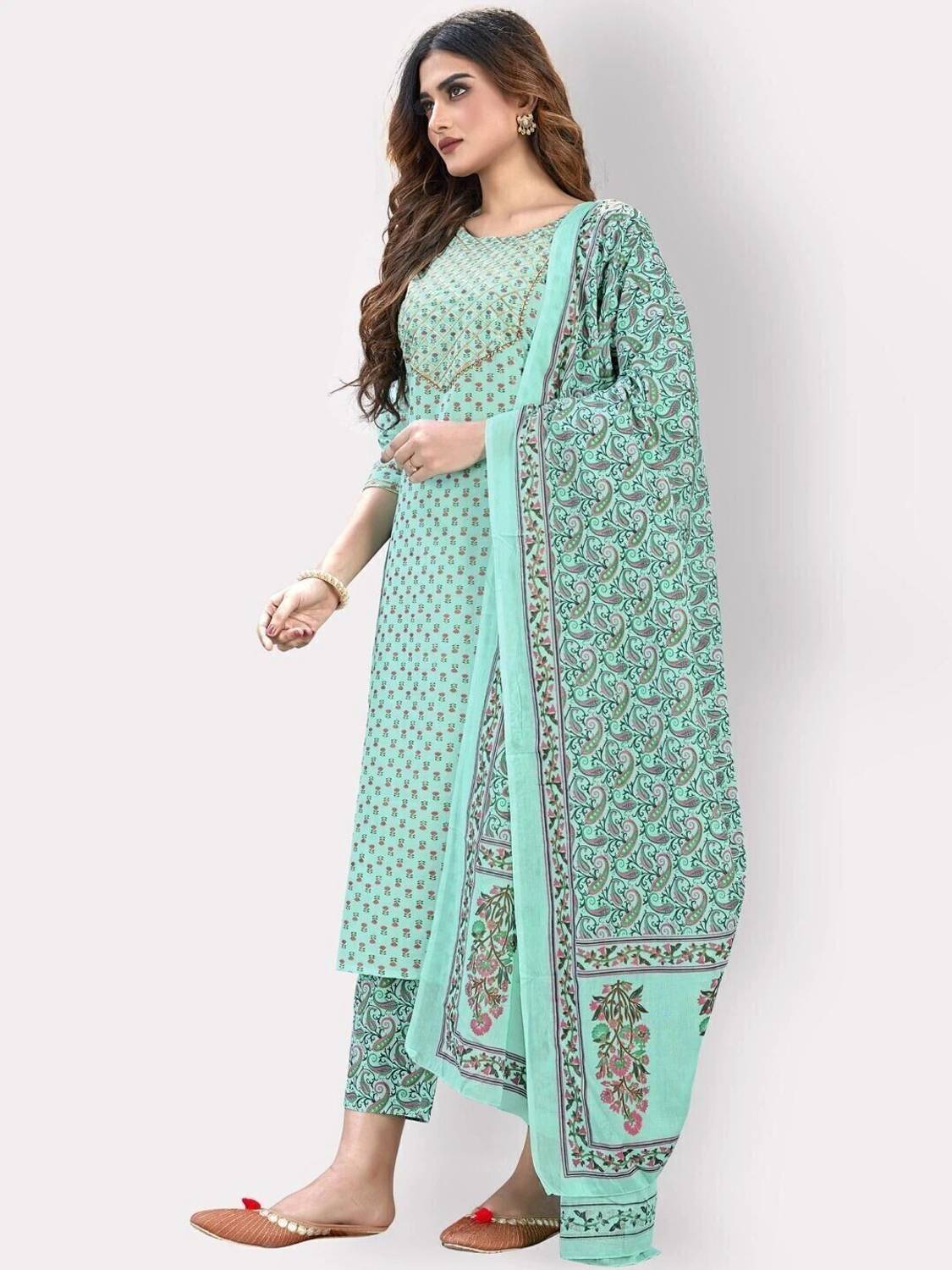 VBUYZ Women Pure Cotton Kurta Pant Set