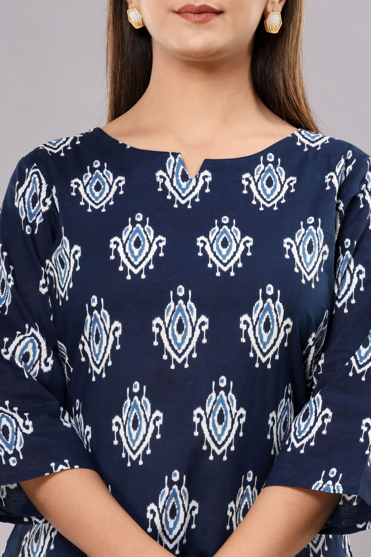 his&her Women Top & Pyjama Set Blue Printed - Image 2